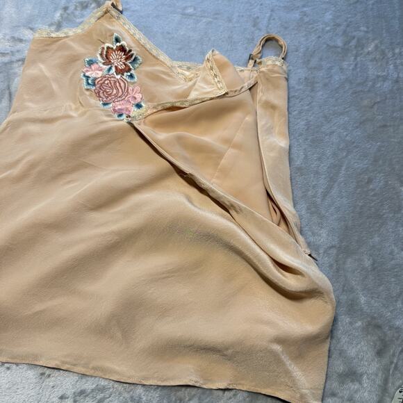 Vintage Y2K Silk Babydoll Top Fairy Festival Dainty 90's Lace Embroidered - Picture 7 of 12